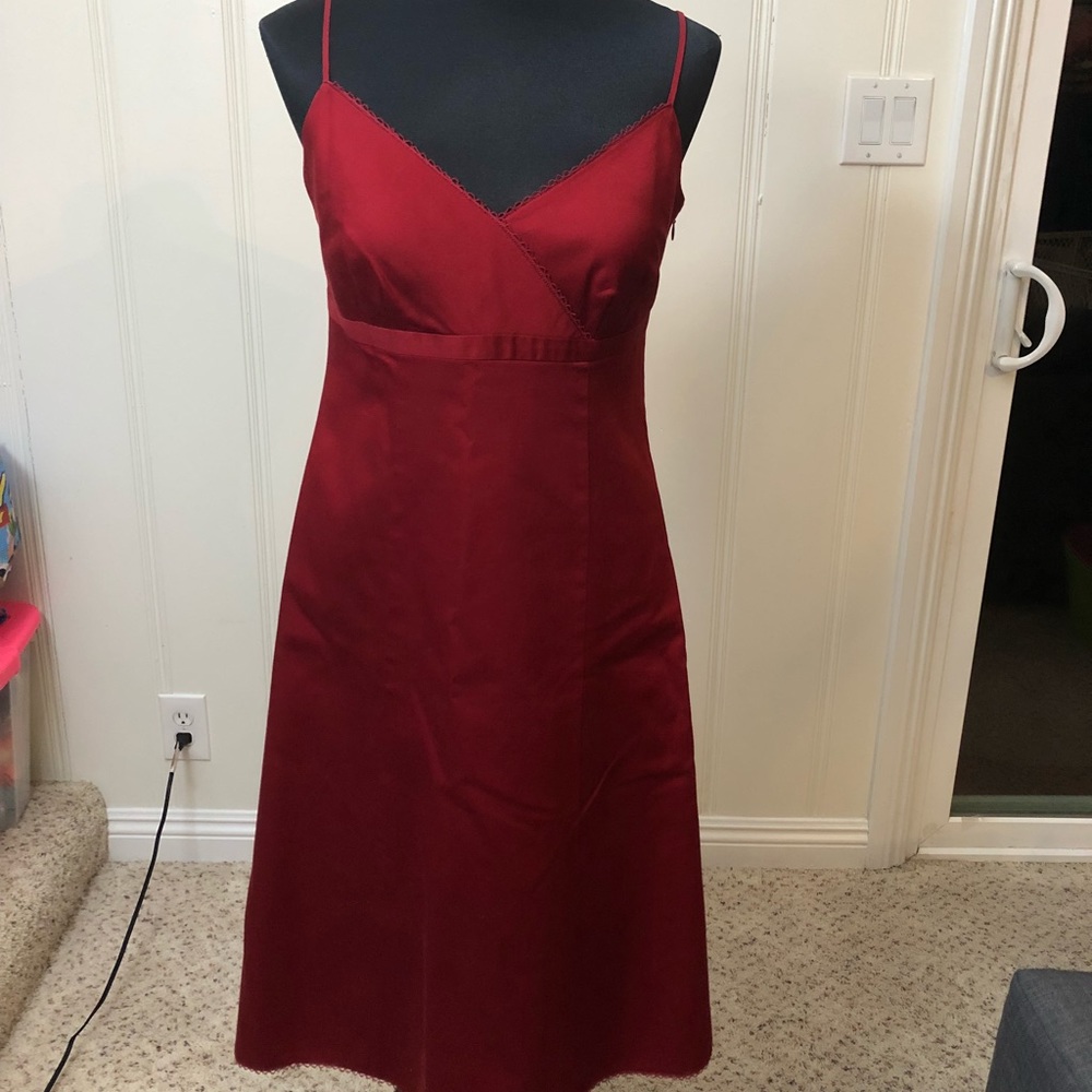 Ann Taylor dark red strap dress